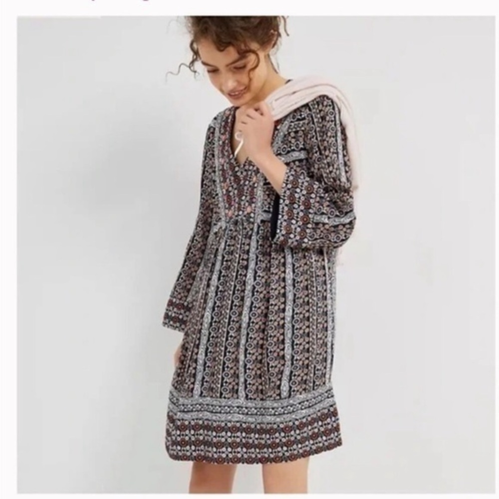 Anthropologie Maeve Multi-Color Embroidered Tunic Dress